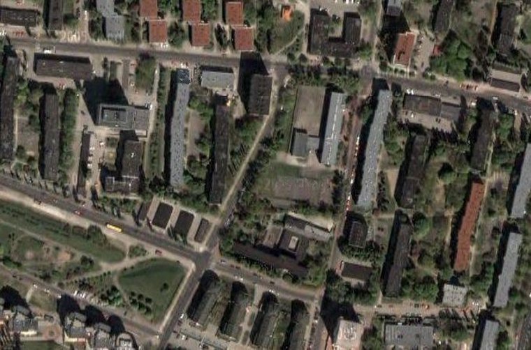 widok osiedla Rakowiec z satelity - ulice Pruszkowska, Mo�dawska, Jasielska, Koroty�skiego.